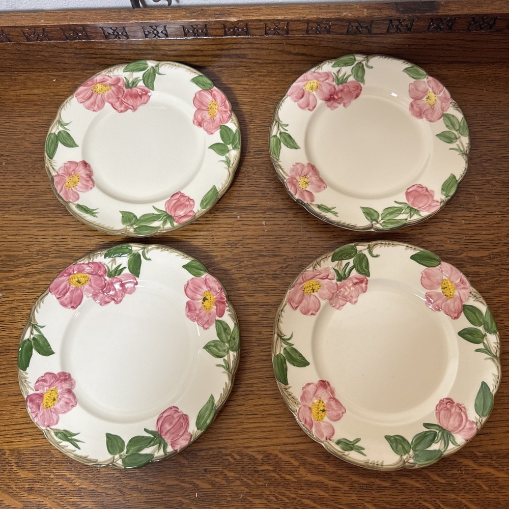 Vintage 1960s Franciscan Desert Rose 8" Salad Plates Set of 4 USA